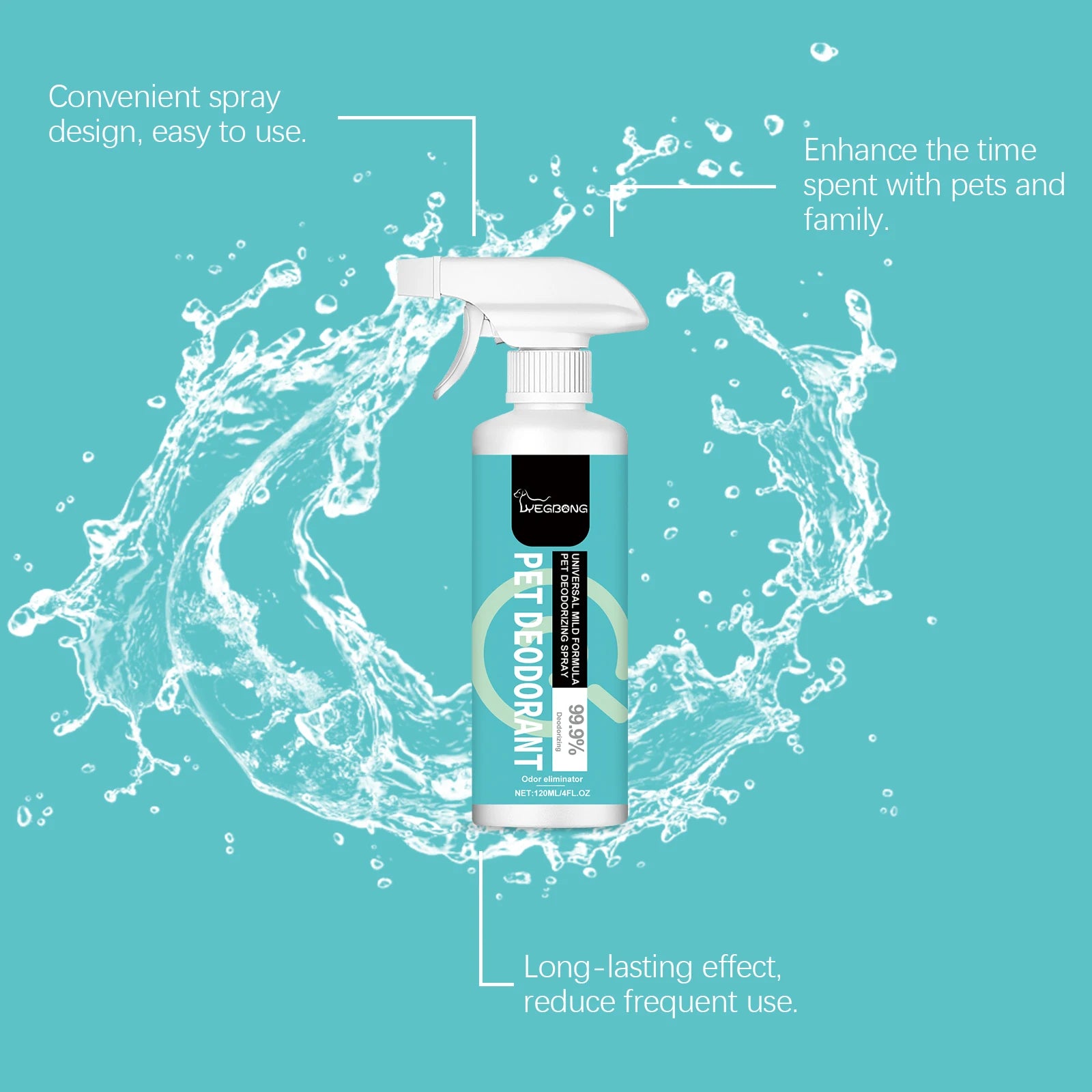 Pet Deodorant Spray Cleaning Gentle Non-irritating Promote Pet Health Lasting Remove Odor