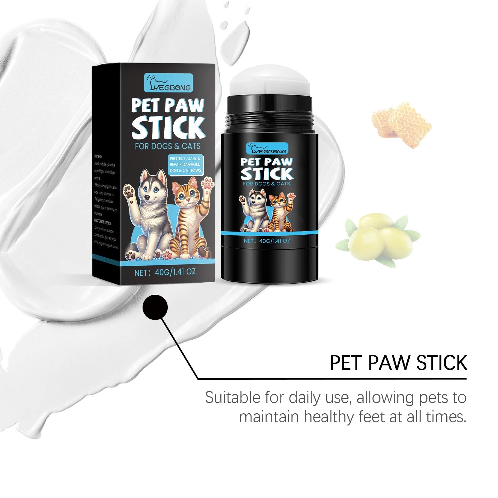 Cat and Dog Paw Roller Cream Moisturizing For Winter Fall Anti Cracking Foot Soften Paw