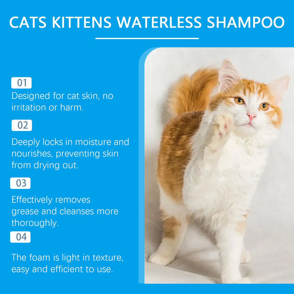 Cat Cleaning Mousse Remove Dirt Oil Moisturizing Nourishing For Pet Kitten