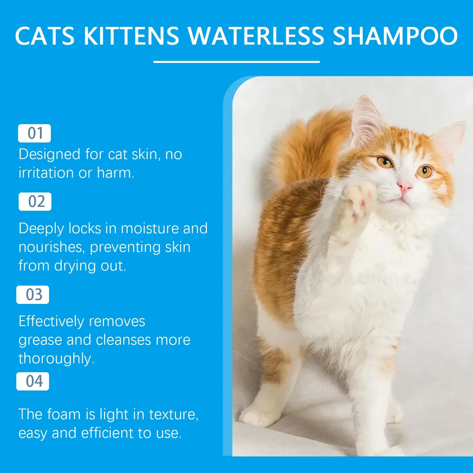 Cat Cleaning Mousse Remove Dirt Oil Moisturizing Nourishing For Pet Kitten