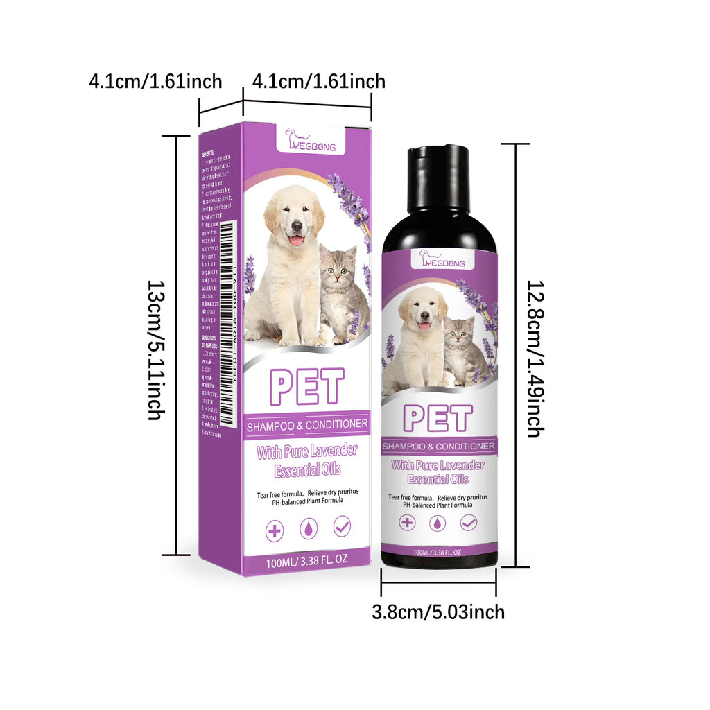 100ML Pet Bathing Shampoo Natural Formula Cleaning Dirts Relief Itching Prevent Tangles Smoothing Lasting Fragrance Pet Care