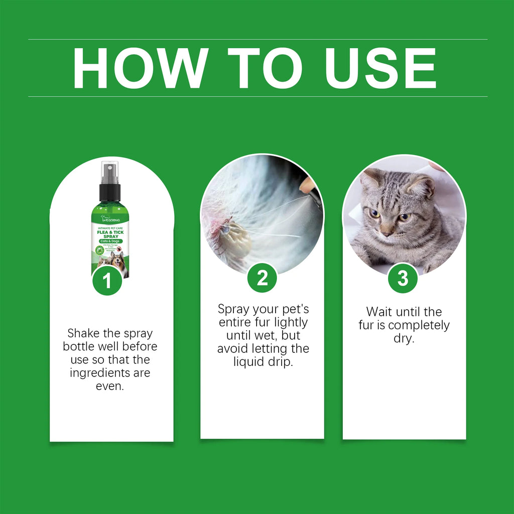 Pet Insect Repellent Spray Daily Cleaning, Promote Pet Skin Health Flea Relief