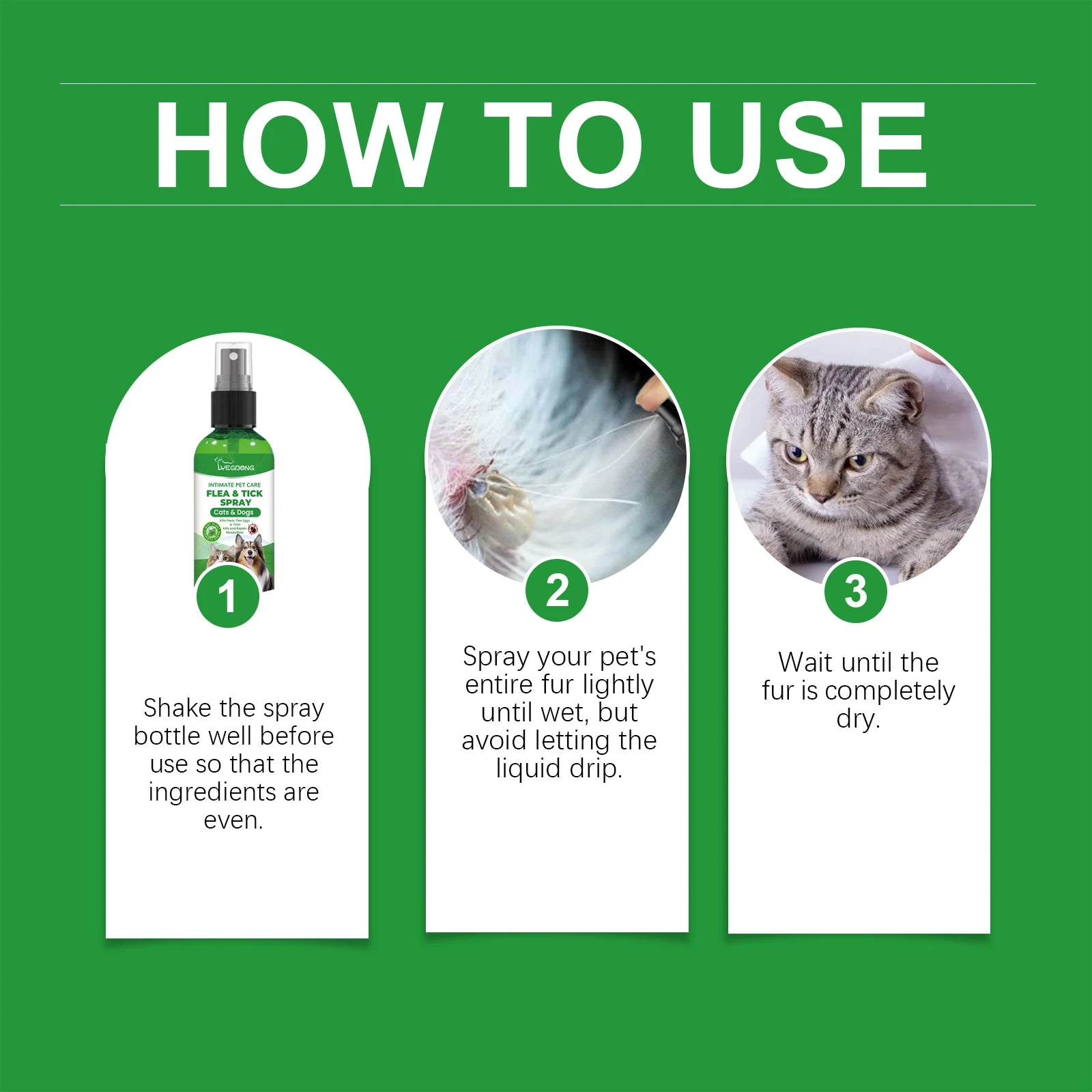 Pet Insect Repellent Spray Daily Cleaning, Promote Pet Skin Health Flea Relief