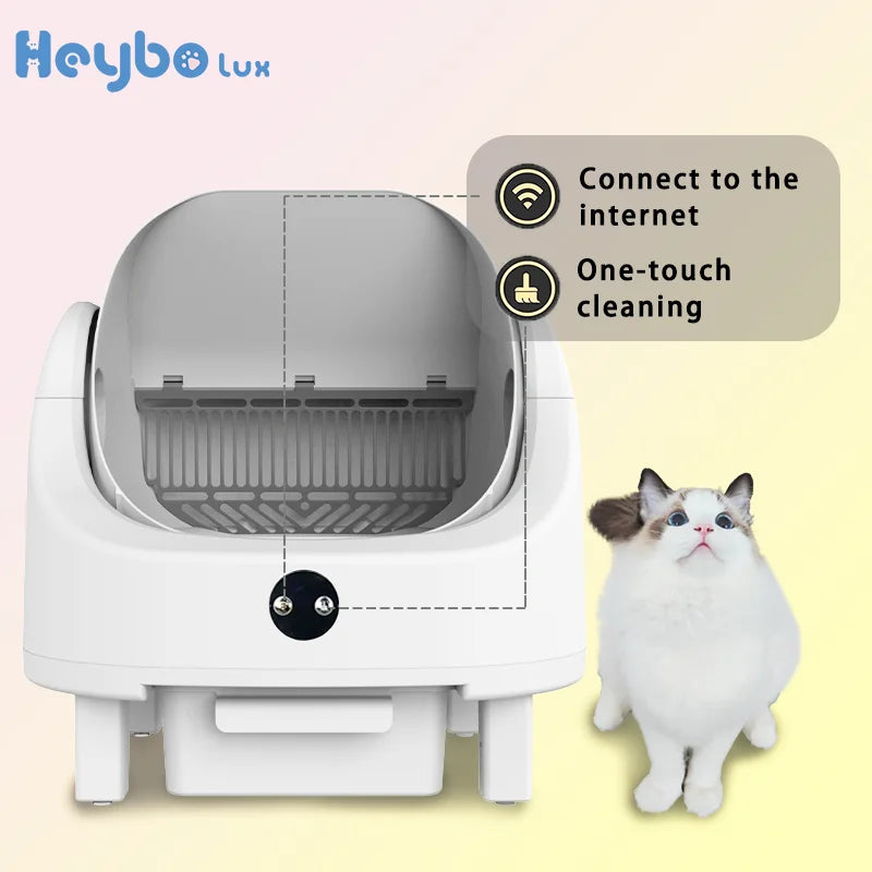 Large Capacity Self Cleaning Cat Litter Box  Odor Free Automatic Smart Open Waste Bin