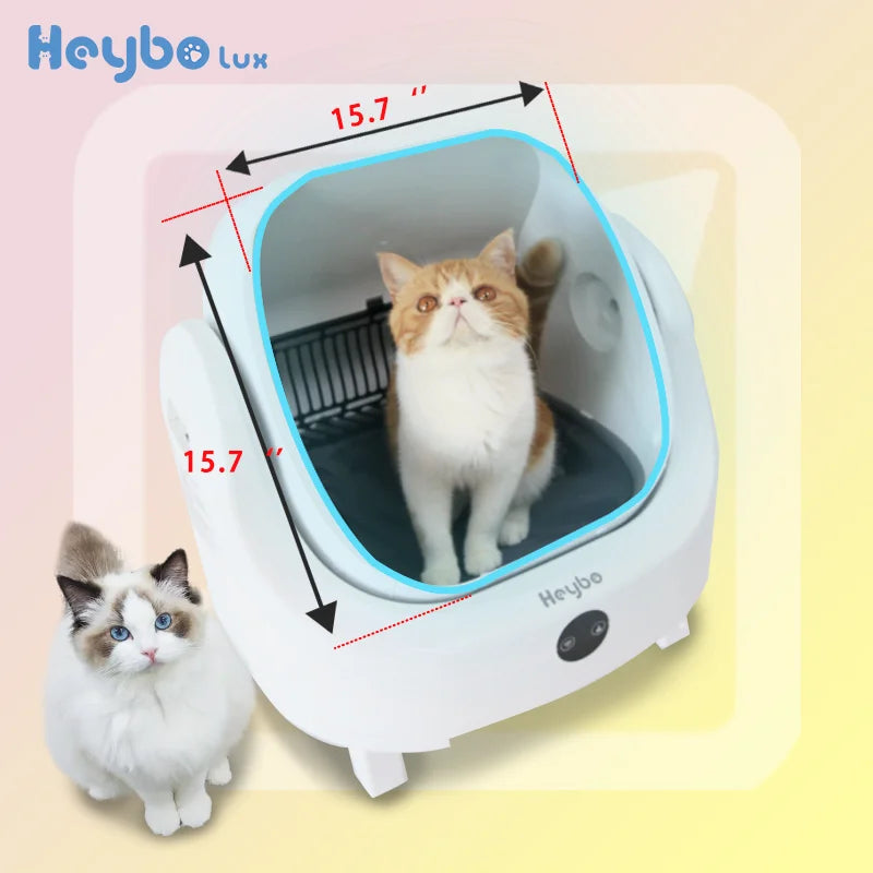 Large Capacity Self Cleaning Cat Litter Box  Odor Free Automatic Smart Open Waste Bin