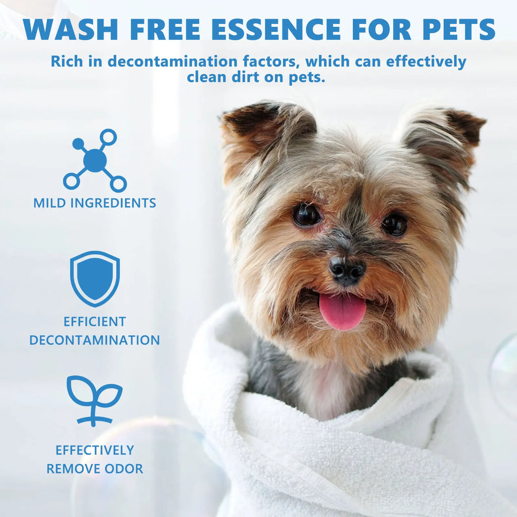 Pet Wash Free Essence Cleaning Removing Mite Deodorizing Reduce Itching Pet Hair Softening