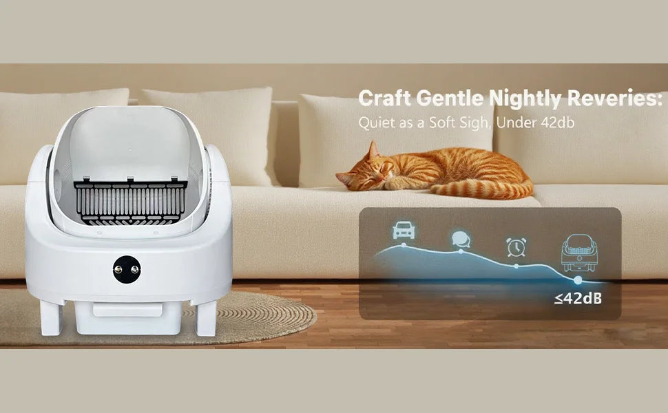 Large Capacity Self Cleaning Cat Litter Box  Odor Free Automatic Smart Open Waste Bin