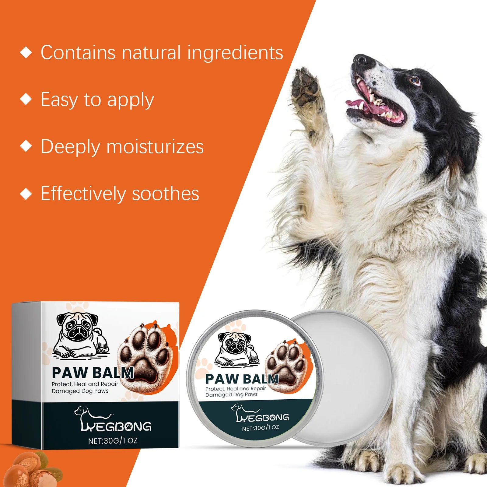 Pet Dog Paw Care Balm Moisturizer Repair Dry Cracked Skin Soothing Itching