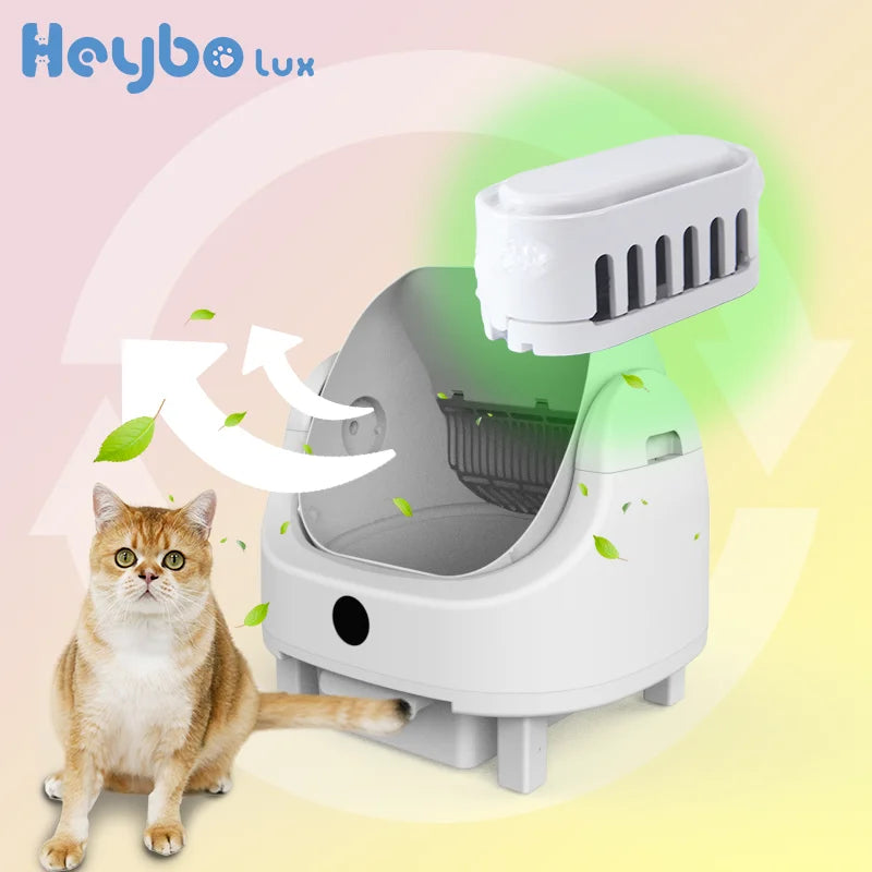 Large Capacity Self Cleaning Cat Litter Box  Odor Free Automatic Smart Open Waste Bin