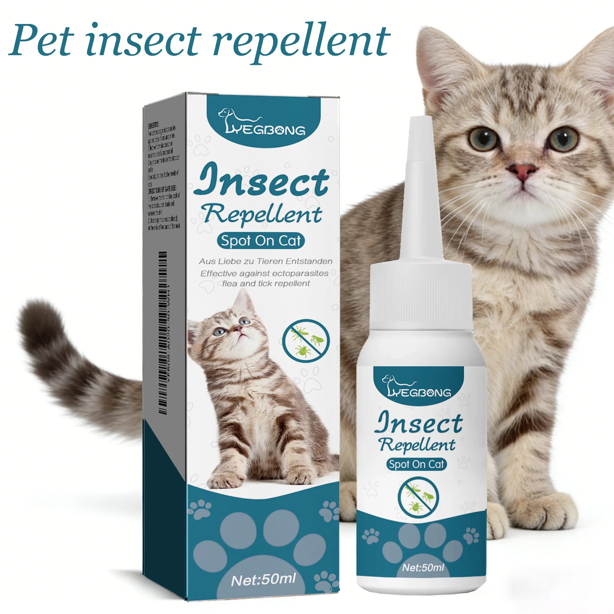 Pet Anti-flea Tick Drops for Cats and Dogs Natural Formula Skin Cleaning
