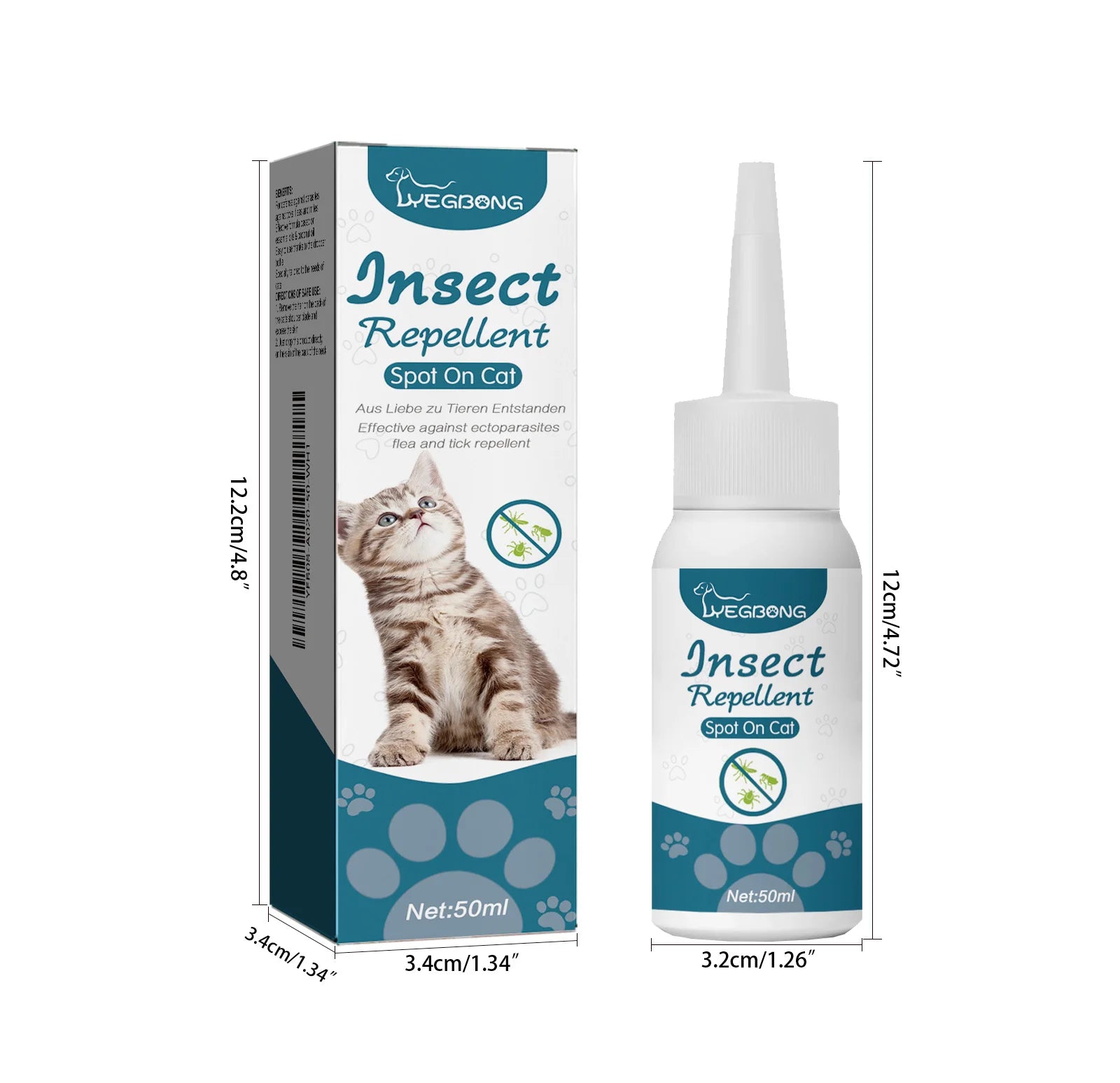 Pet Anti-flea Tick Drops for Cats and Dogs Natural Formula Skin Cleaning