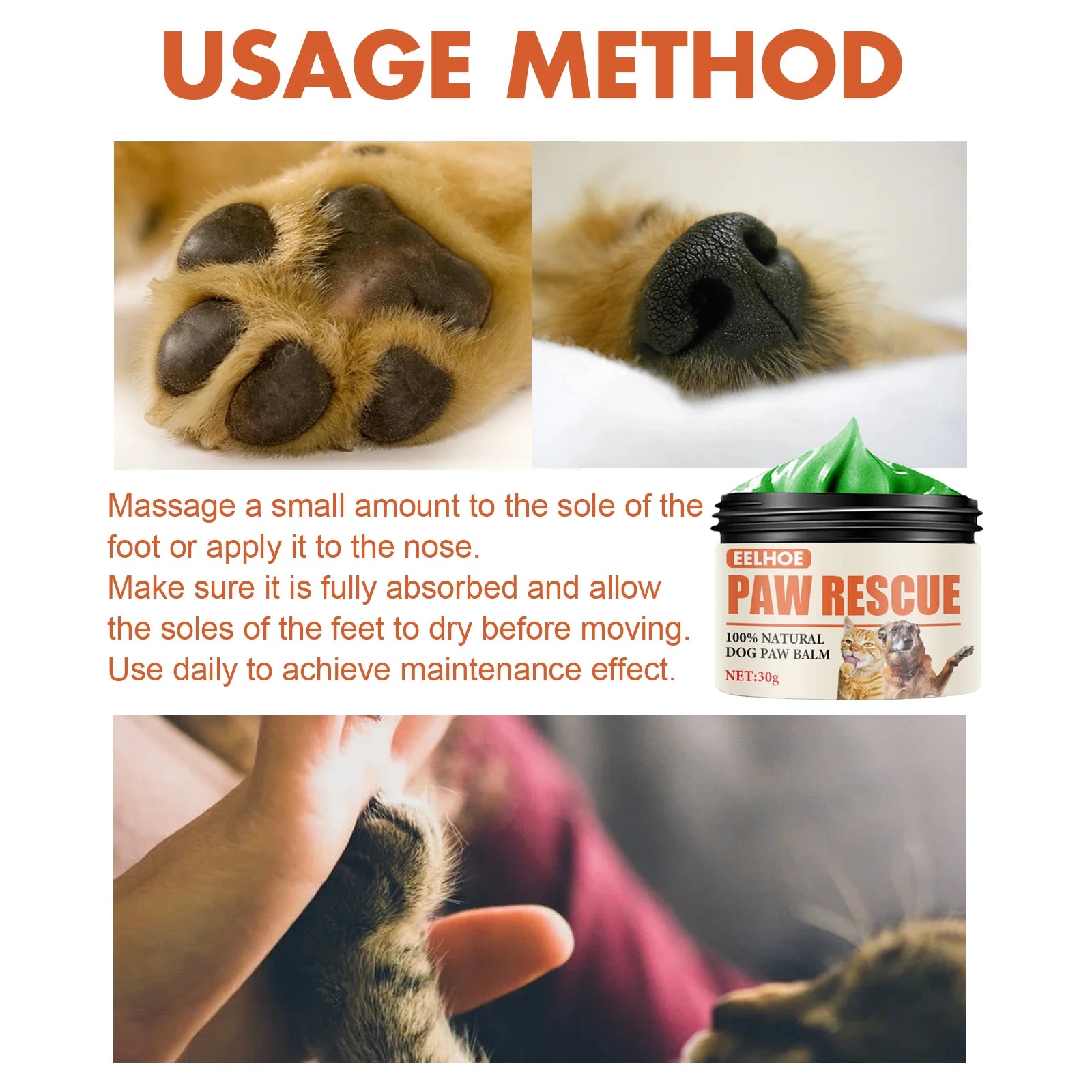 Natural Pet Paw Care Cream Moisturizing Anti-chapping Nourishing Repair Pain Paw Cream