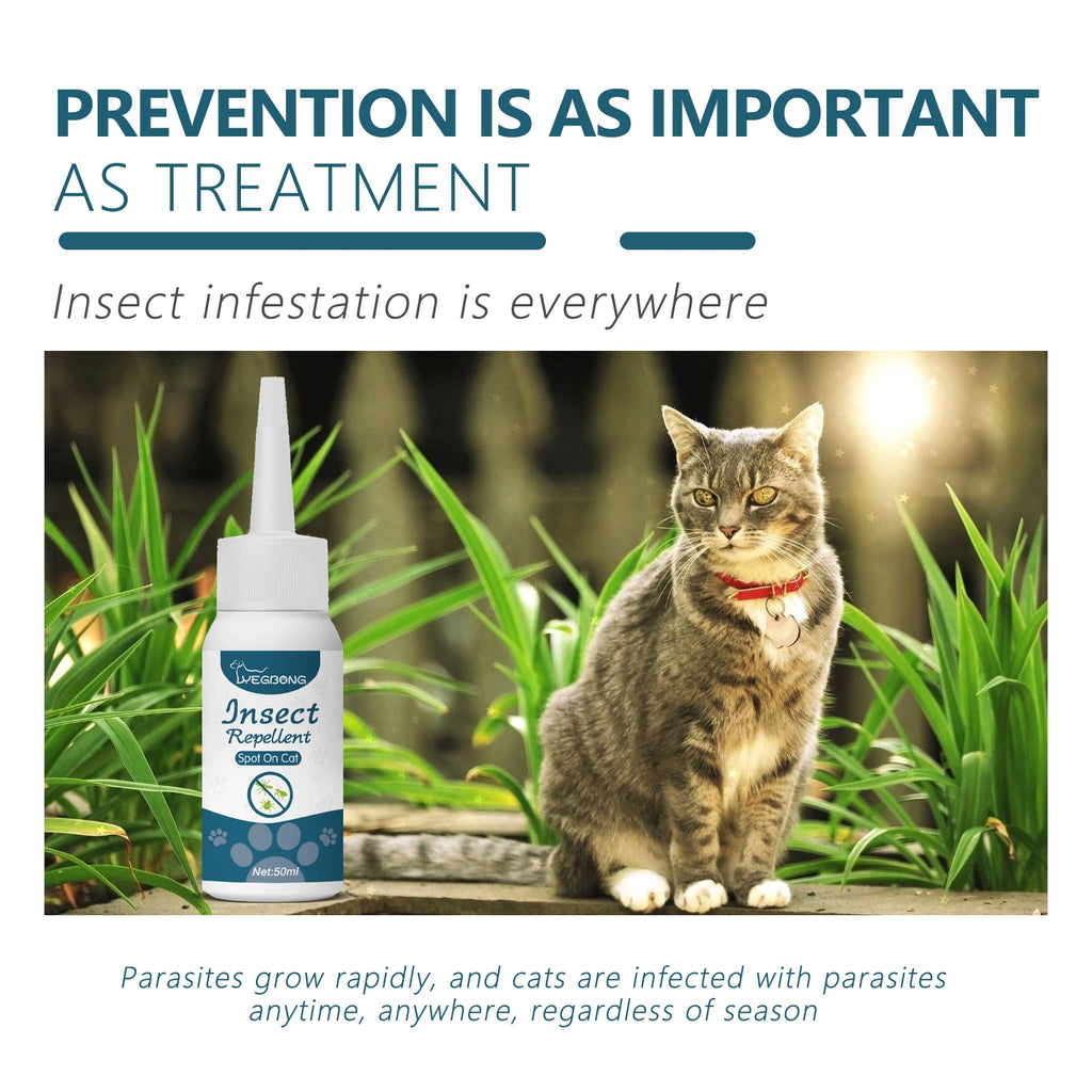 Pet Anti-flea Tick Drops for Cats and Dogs Natural Formula Skin Cleaning