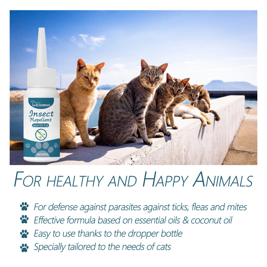 Pet Anti-flea Tick Drops for Cats and Dogs Natural Formula Skin Cleaning