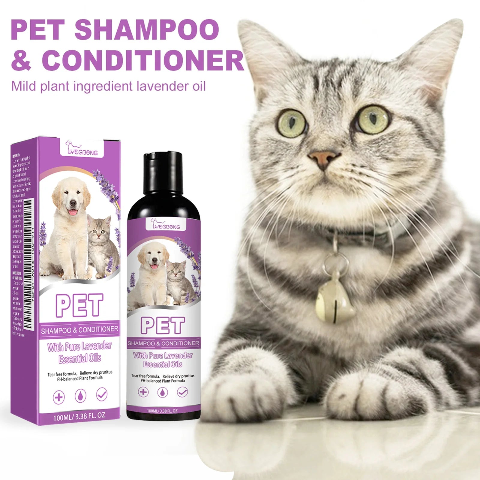 Pet Shampoo for Dogs and Cats Cleansing Fur Relieve Itching