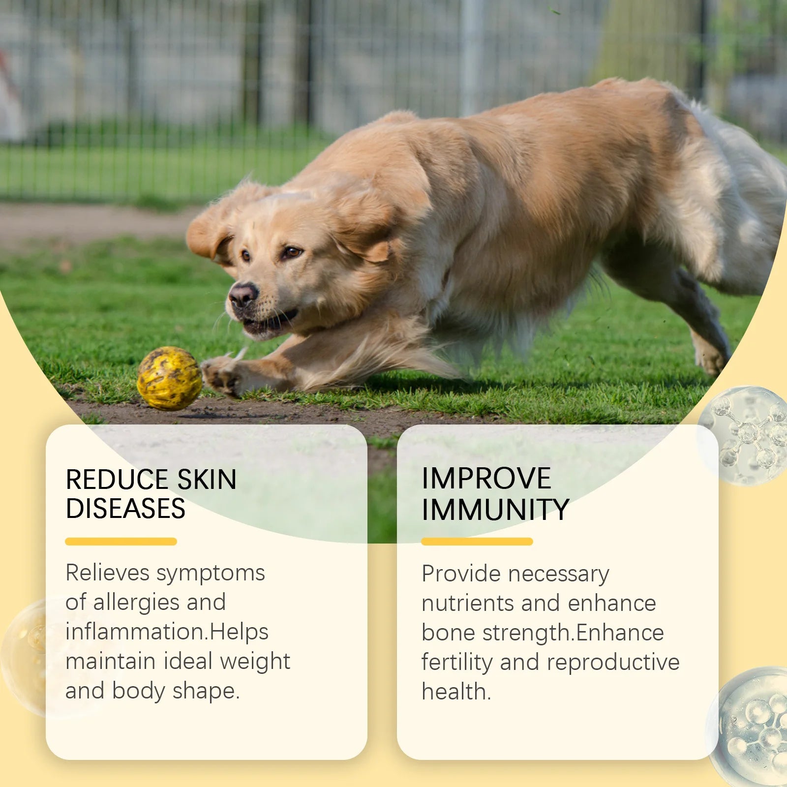 60pcs Omega-3 Fish Oil Tablets for Dogs Skin Care Nutrition Relieve Dry Itchy Skin