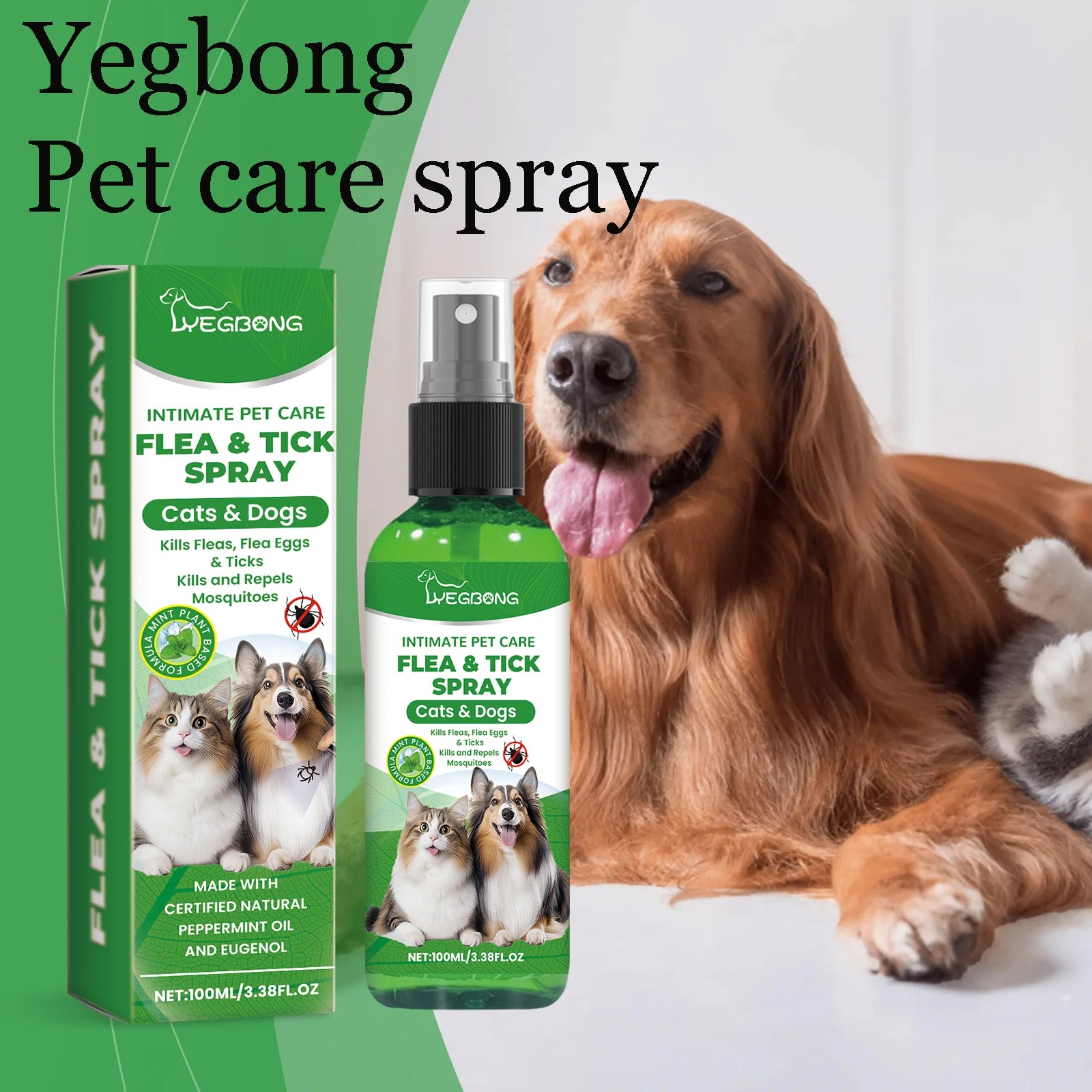 Pet Insect Repellent Spray Daily Cleaning, Promote Pet Skin Health Flea Relief