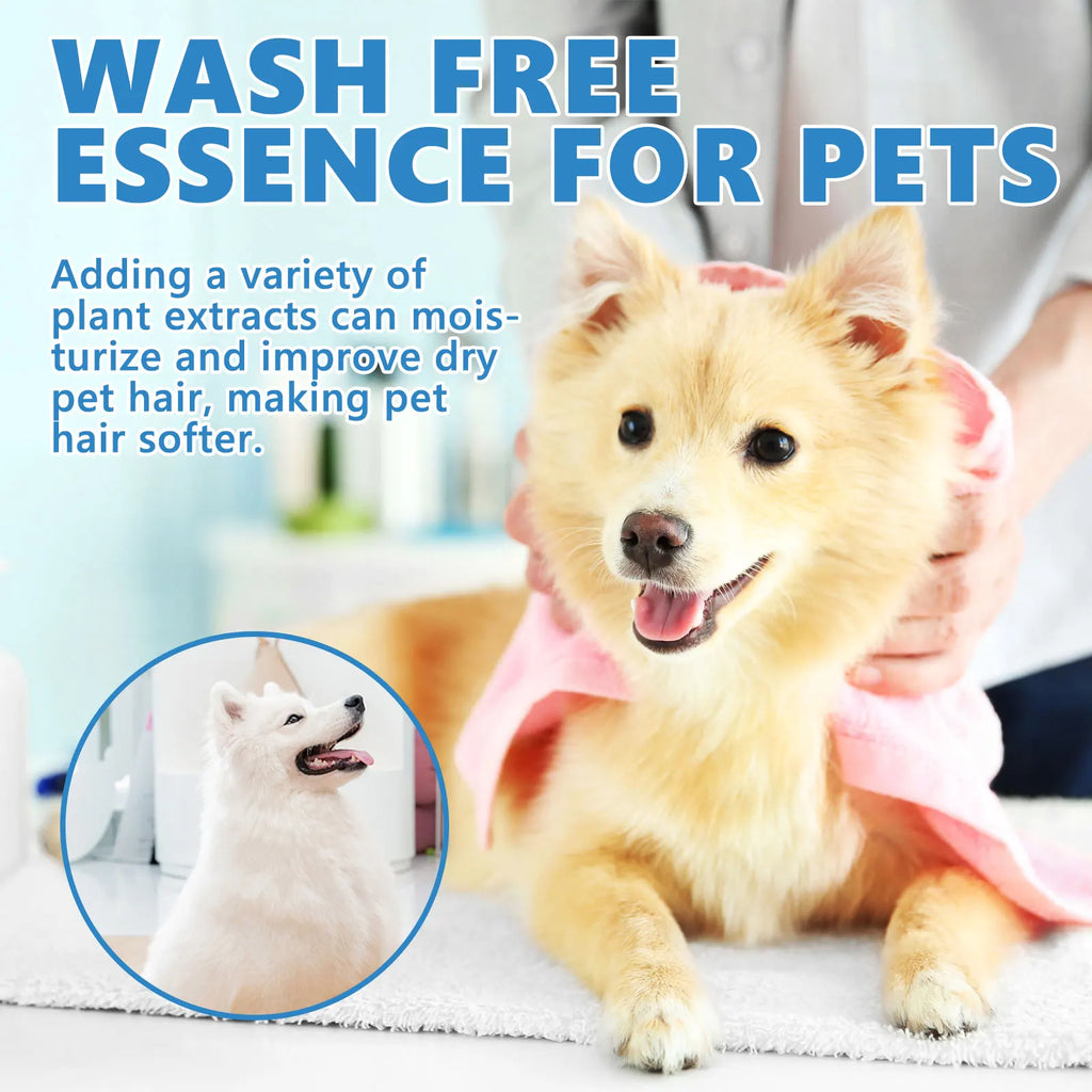 Pet Wash Free Essence Cleaning Removing Mite Deodorizing Reduce Itching Pet Hair Softening