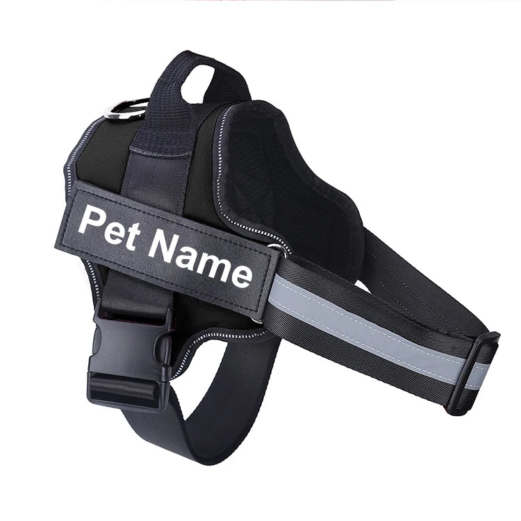 Dog Harness NO PULL Reflective Breathable Adjustable with ID Custom Patch