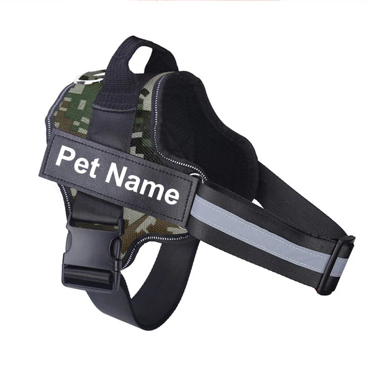 Dog Harness NO PULL Reflective Breathable Adjustable with ID Custom Patch