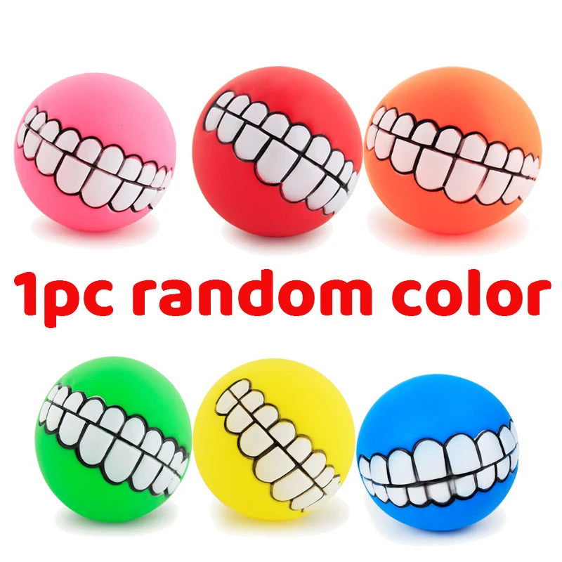 Pet Dog Ball Teeth Funny Trick Toy  Chew  Squeaky Dog Sound toys
