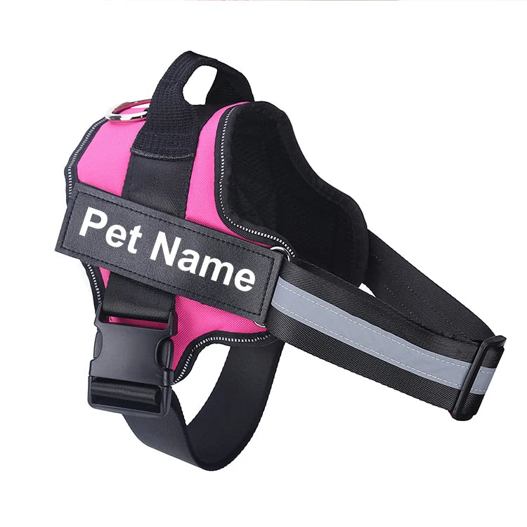 Dog Harness NO PULL Reflective Breathable Adjustable with ID Custom Patch