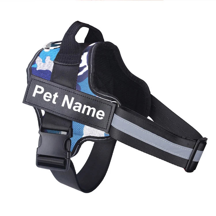 Dog Harness NO PULL Reflective Breathable Adjustable with ID Custom Patch