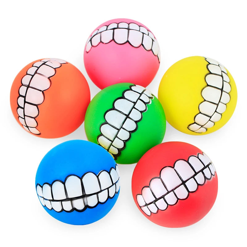 Pet Dog Ball Teeth Funny Trick Toy  Chew  Squeaky Dog Sound toys