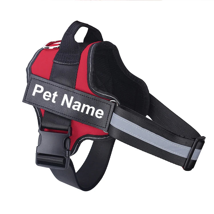 Dog Harness NO PULL Reflective Breathable Adjustable with ID Custom Patch