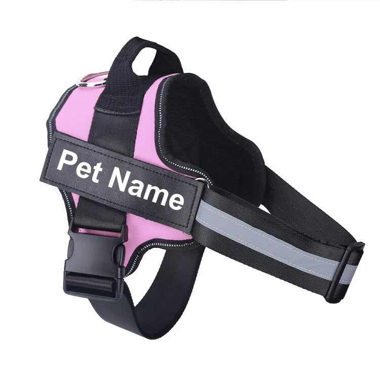 Dog Harness NO PULL Reflective Breathable Adjustable with ID Custom Patch
