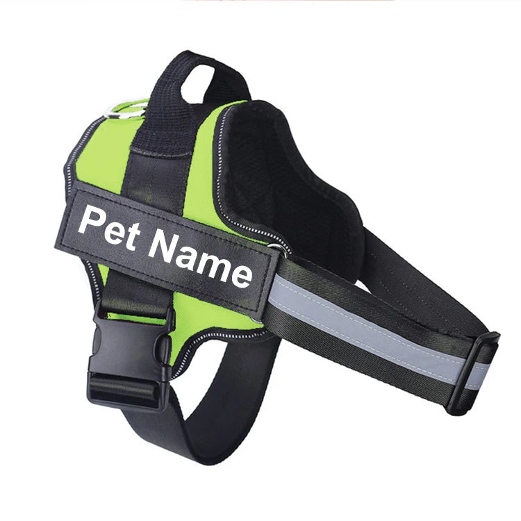 Dog Harness NO PULL Reflective Breathable Adjustable with ID Custom Patch