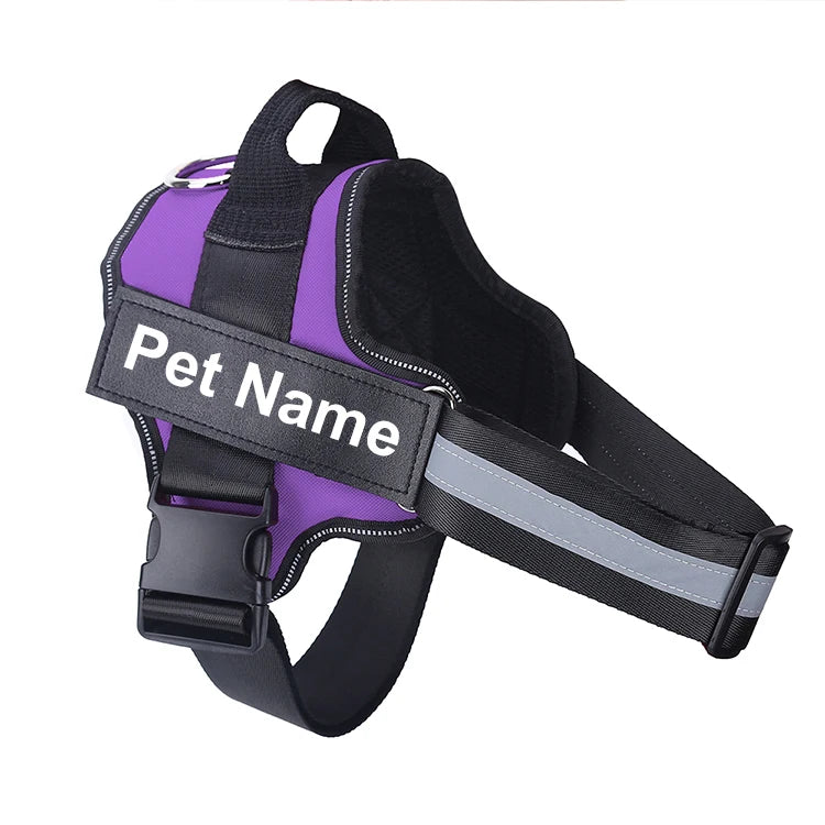 Dog Harness NO PULL Reflective Breathable Adjustable with ID Custom Patch