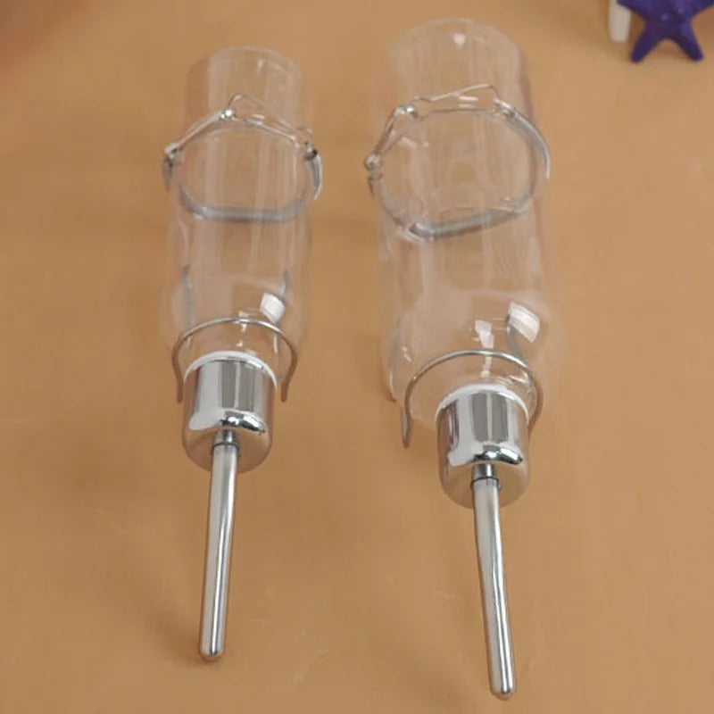 Stainless Steel Hanging Waterer Guinea Pig, Rabbit Hamster Small Pet Water Drinking Bottle