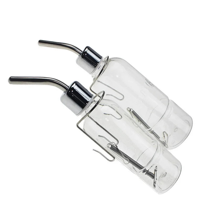 Stainless Steel Hanging Waterer Guinea Pig, Rabbit Hamster Small Pet Water Drinking Bottle