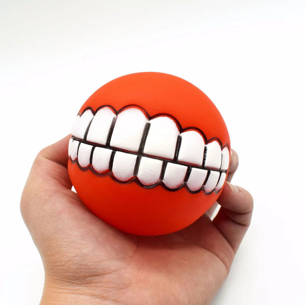 Pet Dog Ball Teeth Funny Trick Toy  Chew  Squeaky Dog Sound toys