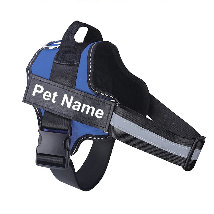 Dog Harness NO PULL Reflective Breathable Adjustable with ID Custom Patch