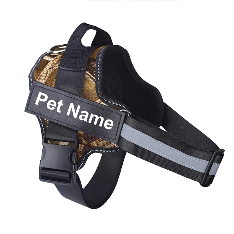 Dog Harness NO PULL Reflective Breathable Adjustable with ID Custom Patch