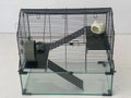 Metal Hamster Cage, Transparent Small Animal Cage Habitats with Water Bottle