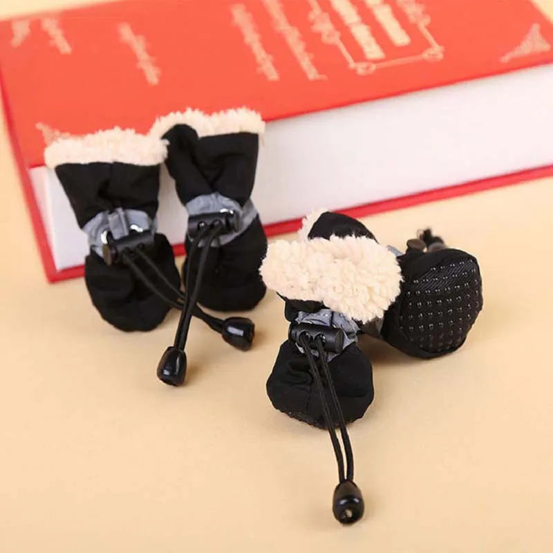 4pcs Antiskid Puppy Shoes Pet Protection Soft-soled Pet Shoes Waterproof
