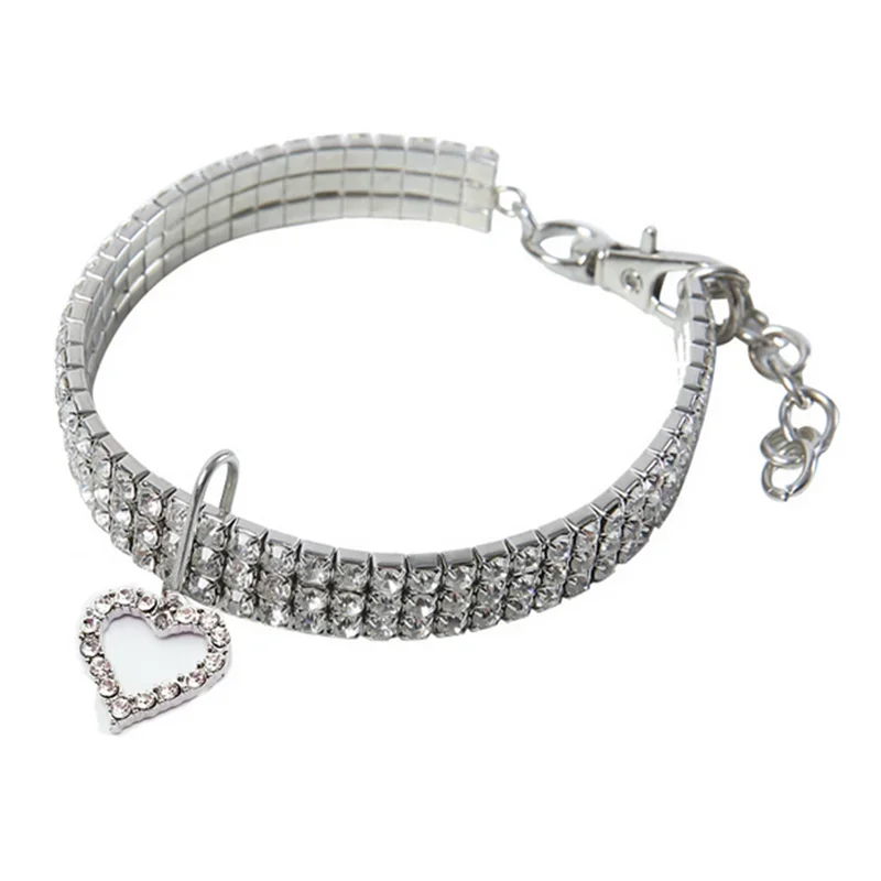 Bling Rhinestone Dog Collar Crystal  Leash For Small Medium Dogs S M L