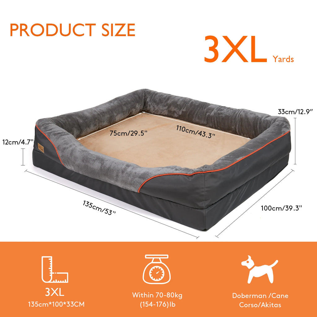 Large Dog Bed Soft Comfortable Anti Allergy Warm Fleece Removable Washable Cover