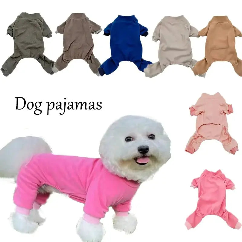 Winter Fleece Dog Pajamas Pet Clothes For Small Medium Dogs Cat