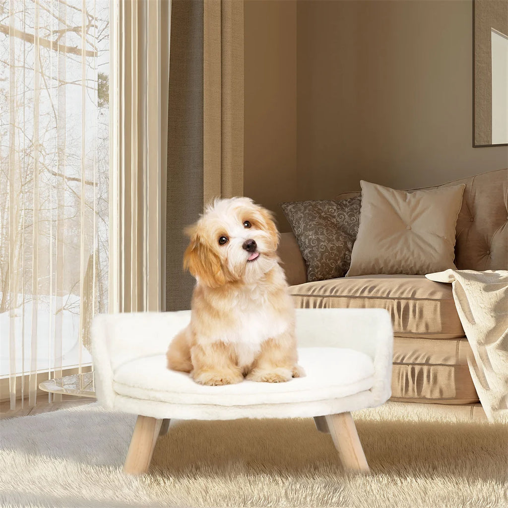 Luxury Cat Bed Soft Warm Plush Fabric Pet Nesting Chair Bed