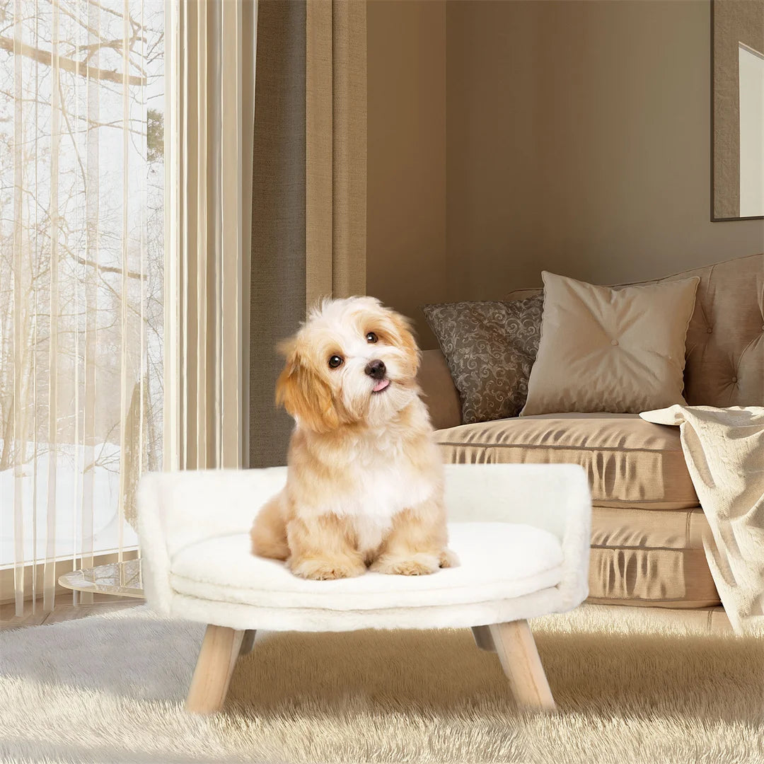Luxury Cat Bed Soft Warm Plush Fabric Pet Nesting Chair Bed