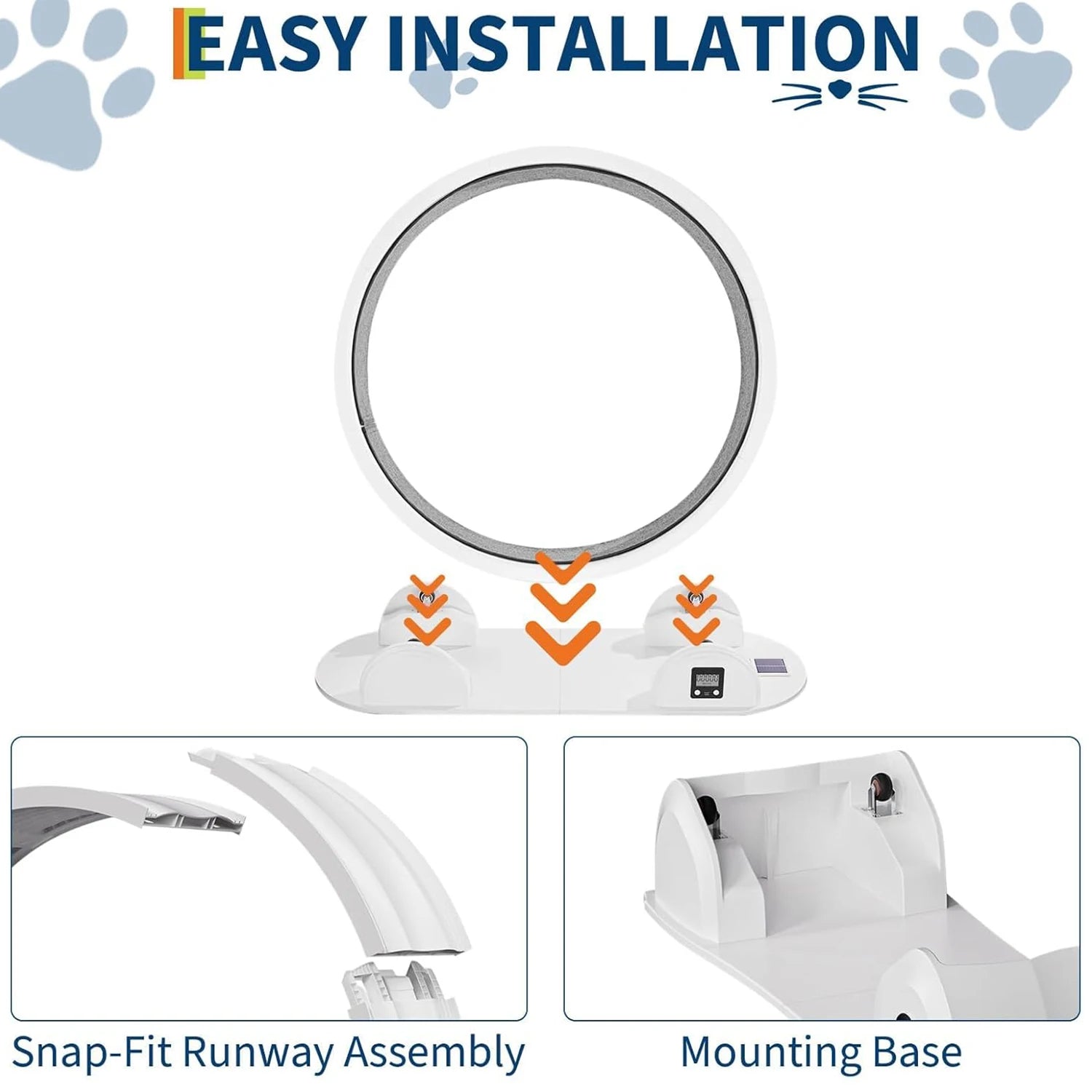 Cat Exercise Wheel for Indoor Cats, Quiet Cats Treadmill with Pedometer