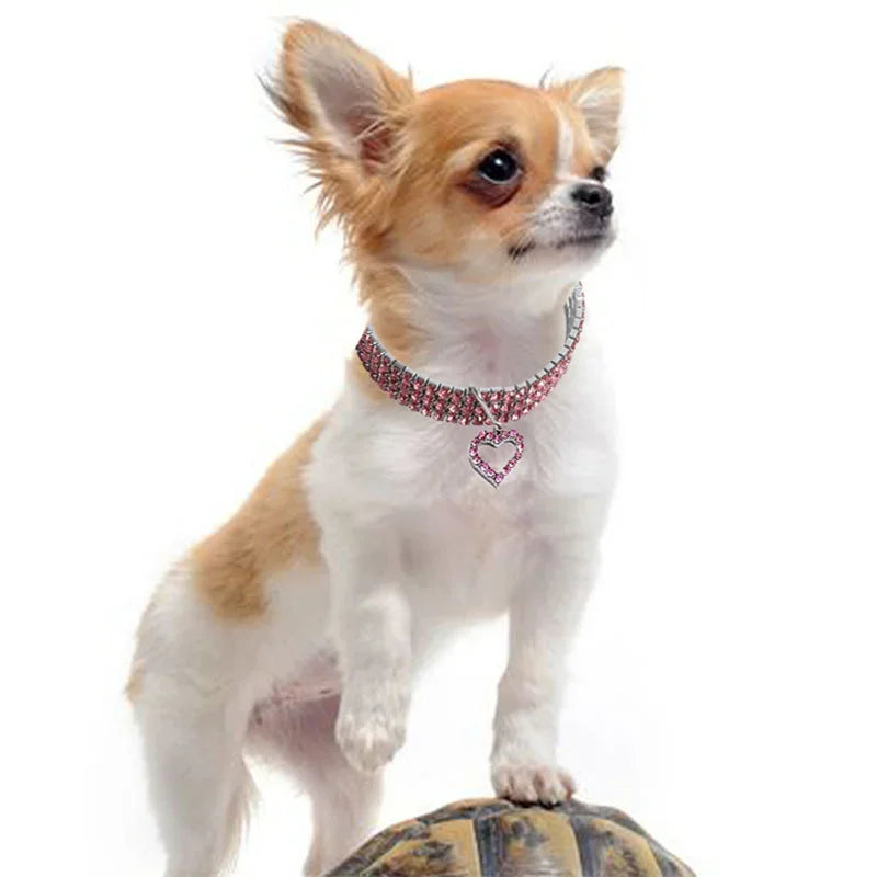 Bling Rhinestone Dog Collar Crystal  Leash For Small Medium Dogs S M L
