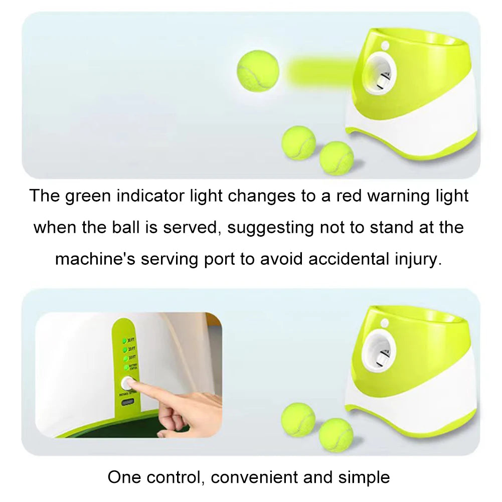 Pet Prime Automatic Dog Ball Thrower Launcher Interative Dog Fetch Machine with 3 Tennis Balls