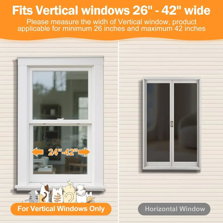 Window Box Cat, Outdoor/Indoor Cat Enclosure with Clear Panels, Mesh Sides