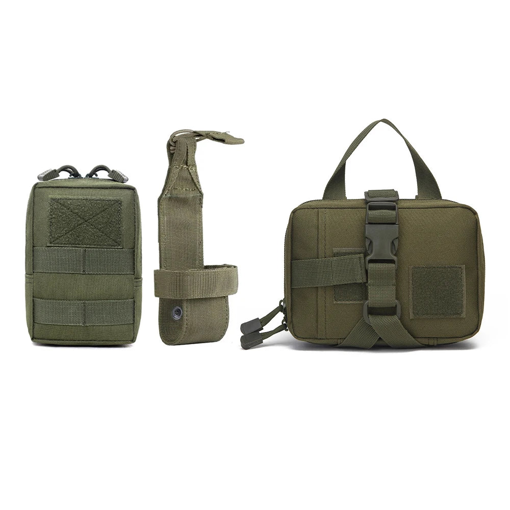 Dog Tactical Bags Set With Pouches Belt Attaching on Harness Sticker Military Dog Training