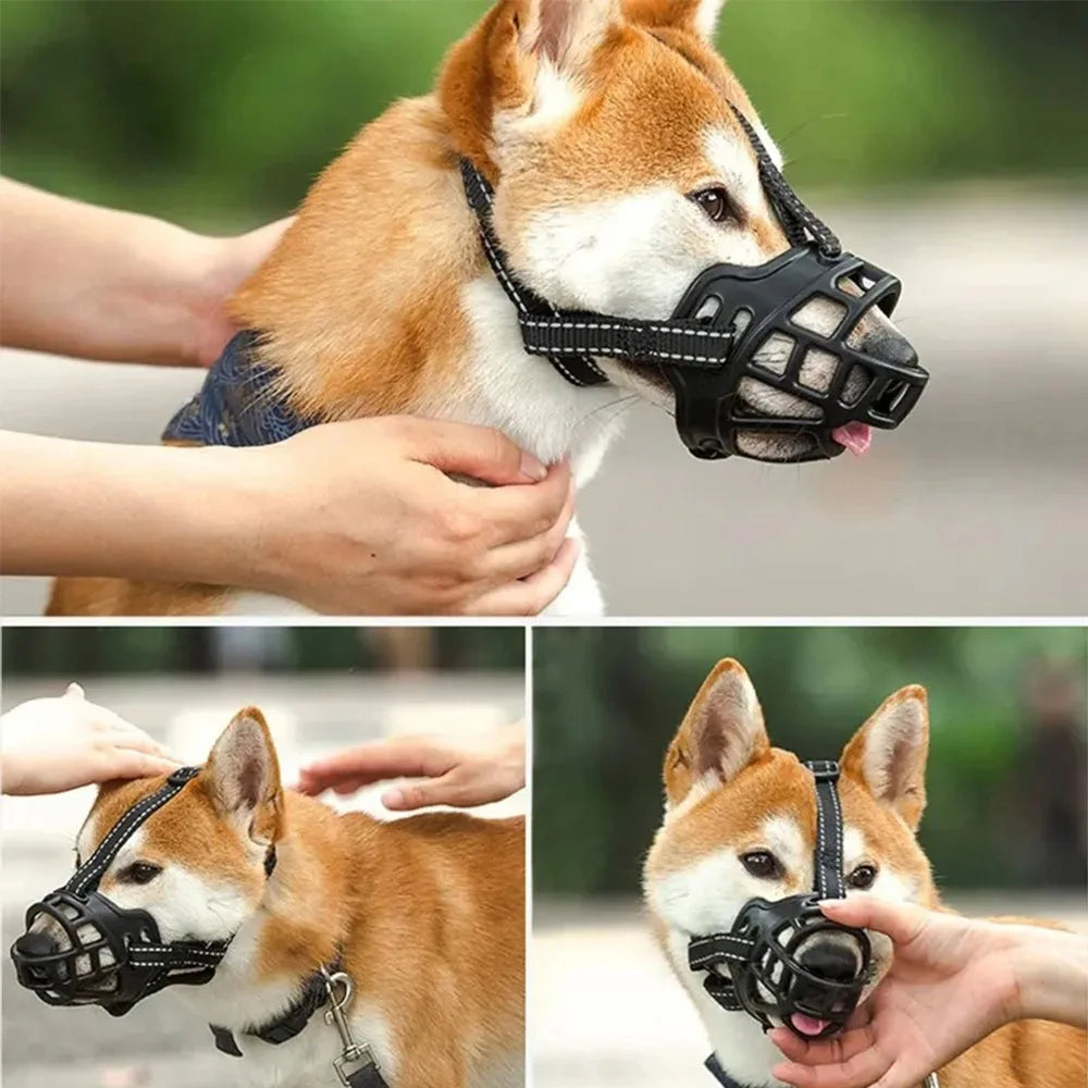 Soft Silicone Pet Dog Muzzle, Anti-biting Chewing Mask, Breathable Basket Dog Muzzle